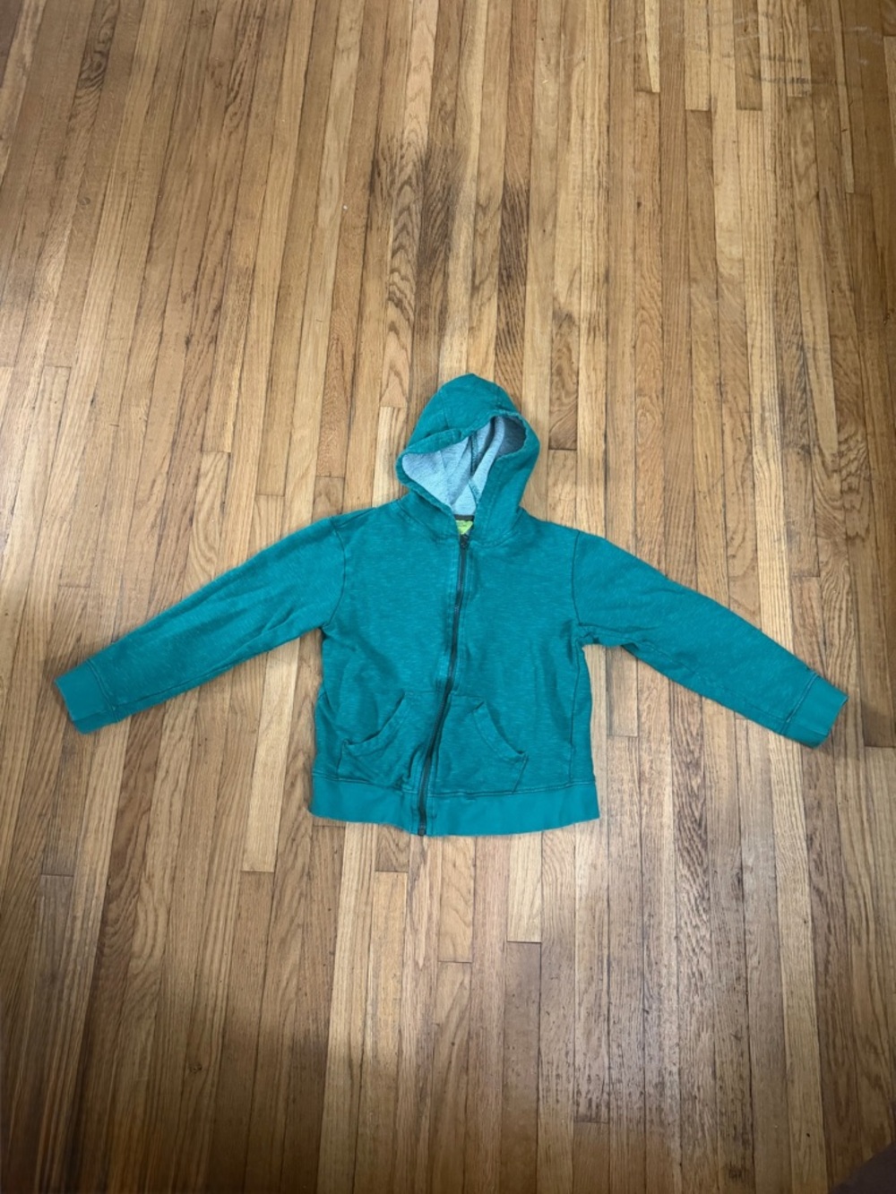 Mountain Warehouse 7-8 Teal Hooded Zip-Up Sweatshirt